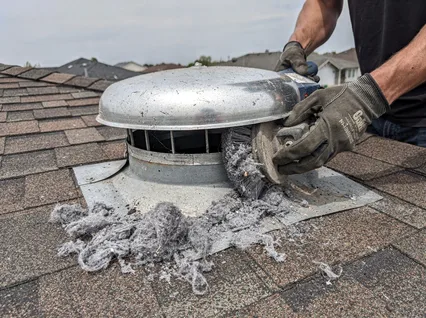 Cleaning Dryer Vent On Roof in Pickerington
