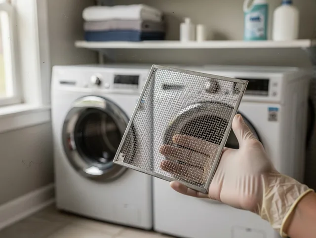 Pickerington Dryer Vent Cleaning specialist performing detailed lint trap cleaning service in Pickerington