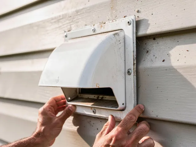 Pickerington Dryer Vent Cleaning technician delivering thorough residential dryer vent cleaning service in Pickerington